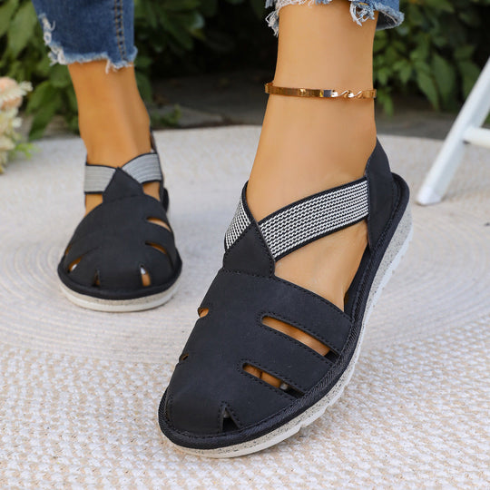 Damen Atmungsaktive Freizeitsandalen mit elastischen Riemen und ergonomischem Fußbett Nord Taschen