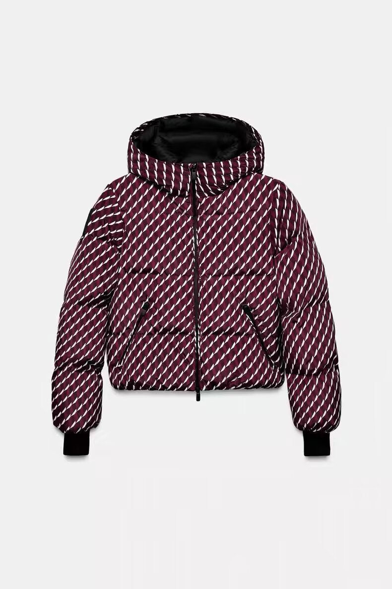 Damen 30+ taillierte Bootcut‑Skihose mit Allover‑Print, Reißverschlusstaschen und verstärktem Beinabschluss Nord Taschen