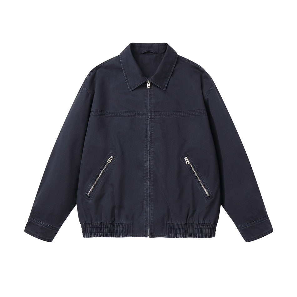 Herren Kurzblouson im Boxy‑Cut aus Canvas mit diagonalen Reißverschlusstaschen und elastischem Saum Nord Taschen