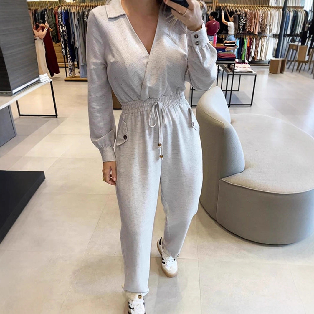 Damen Relaxed-fit Jumpsuit mit Bindegürtel Nord Taschen