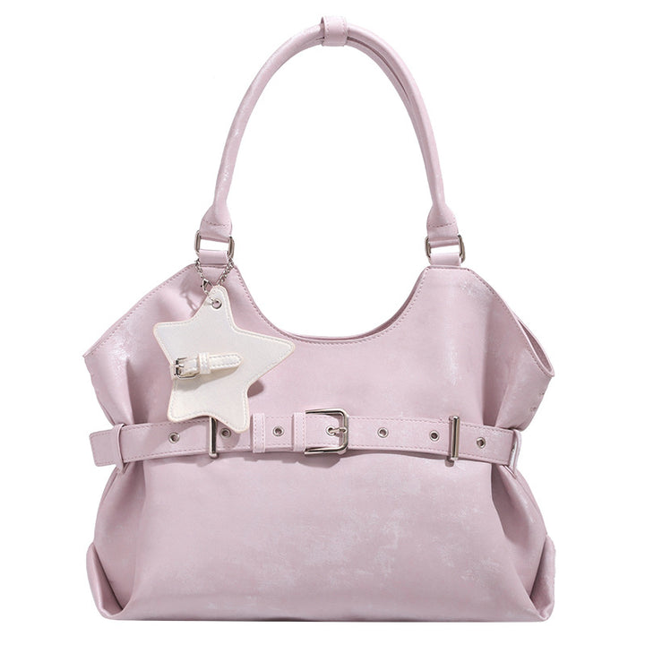 Damen oversized Shopper-Tasche mit abnehmbarer Gurte und trendigem Sternanhänger Nord Taschen