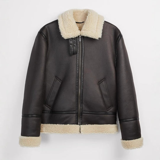 Herren Gefütterte Fliegerjacke im Aviator‑Stil mit Teddyfutter Nord Taschen