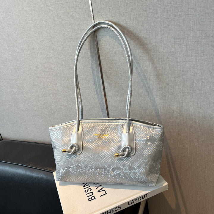Damen elegante Handtasche mit magnetischem Verschluss und stilvollen Kordelzügen Nord Taschen