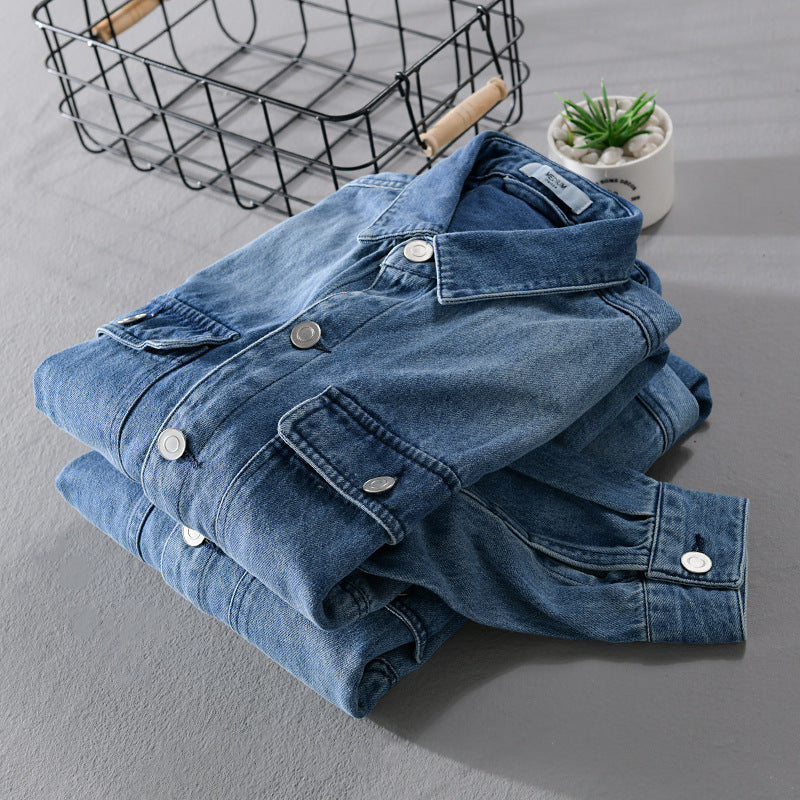 Herren Denim-Utility-Hemdjacke mit Brusttaschen und legerer Passform Nord Taschen