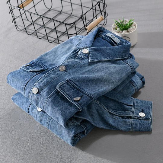 Herren Denim-Utility-Hemdjacke mit Brusttaschen und legerer Passform Nord Taschen