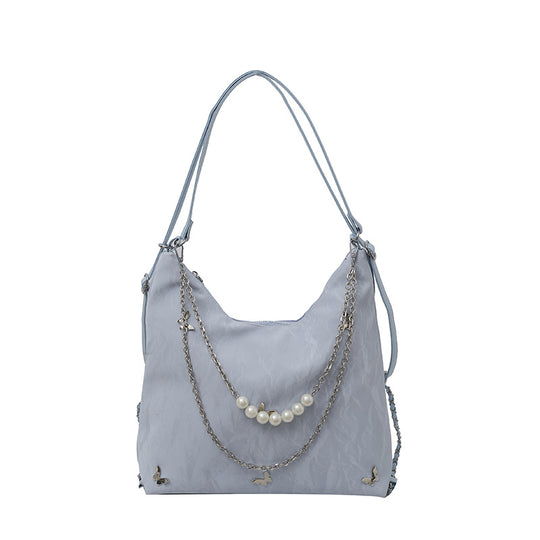 Damen Schultertasche mit modischen Ketten- und Perlendetails | Nord Taschen