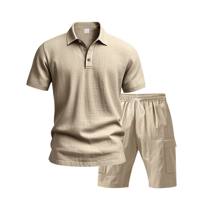 Herren Freizeit-Set mit atmungsaktivem Polo-Shirt und komfortablen Shorts