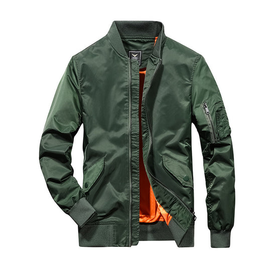 Herren Bomberjacke im Aviator-Utility-Stil mit Ärmeltasche und verstärkten Rippbündchen Nord Taschen