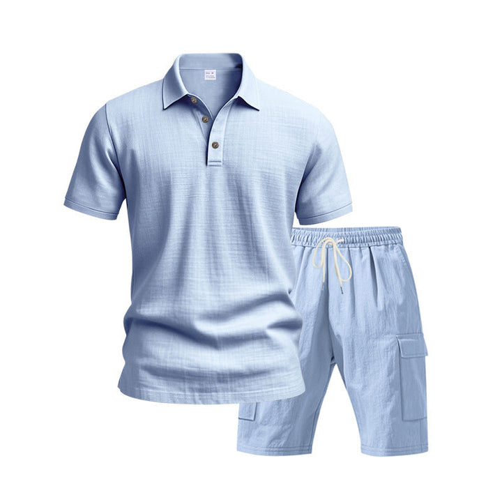 Herren Freizeit-Set mit atmungsaktivem Polo-Shirt und komfortablen Shorts