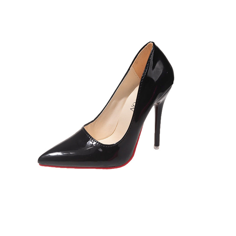 Damen Klassische High Heels mit spitz zulaufendem Design und hochglänzender Oberfläche