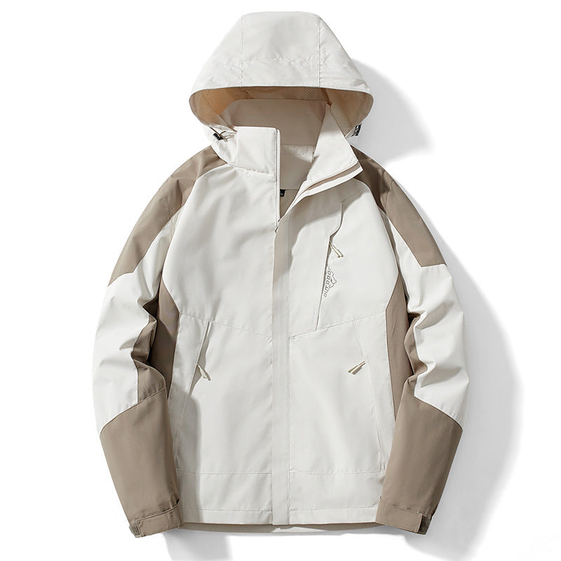 Herren Colorblock Softshell-Trekkerjacke mit Kapuze, verdeckten Reißverschlüssen und seitlichen Eingrifftaschen Nord Taschen