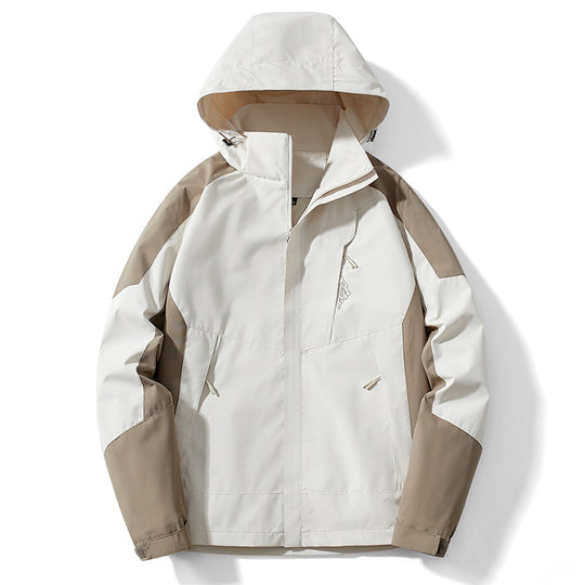 Herren Colorblock Softshell-Trekkerjacke mit Kapuze, verdeckten Reißverschlüssen und seitlichen Eingrifftaschen Nord Taschen
