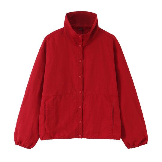 Damen Leichte wattierte Windjacke mit Stehkragen und Polka‑Dot‑Print Nord Taschen