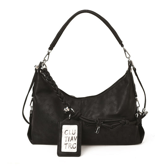 Damen Hobo-Tasche aus hochwertigem Leder mit geflochtenem Detail Nord Taschen