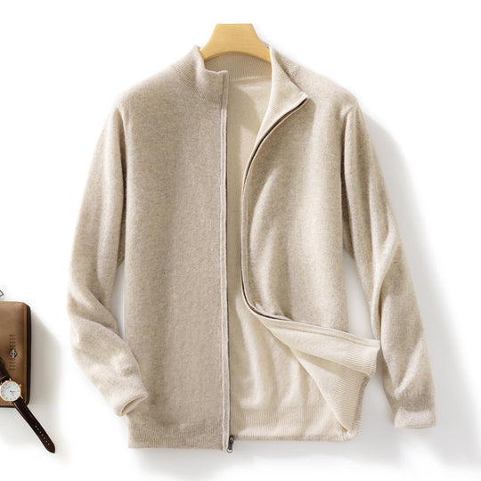 Damen Kurzgeschnittener Zip‑Strickcardigan mit Stehkragen und kaschmirähnlicher Weichheit Nord Taschen