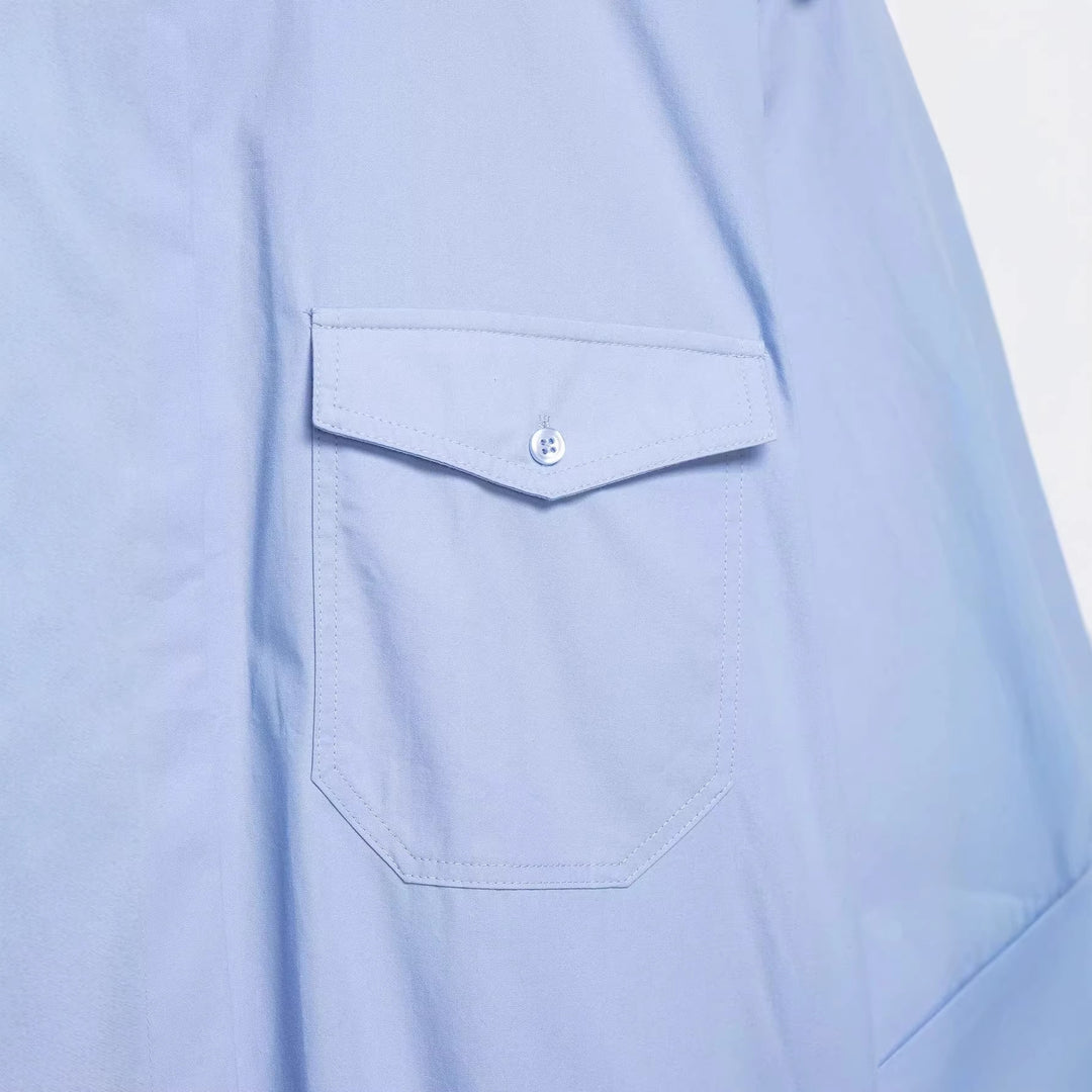 Damen Oversized Hemdbluse mit Epauletten und aufgesetzten Brusttaschen Nord Taschen