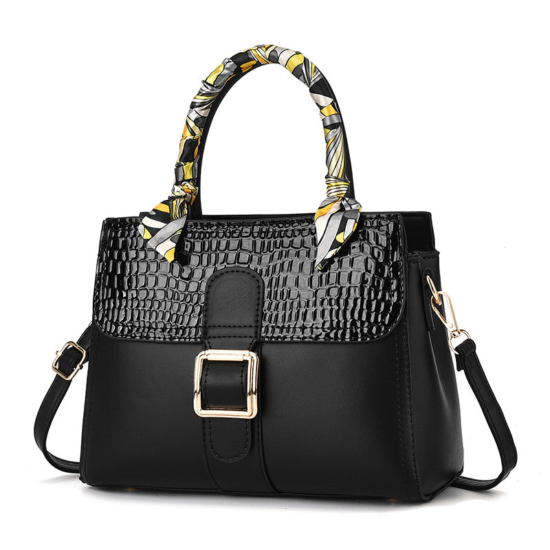 Damen modische Handtasche mit strukturiertem Obermaterial und Schal Nord Taschen