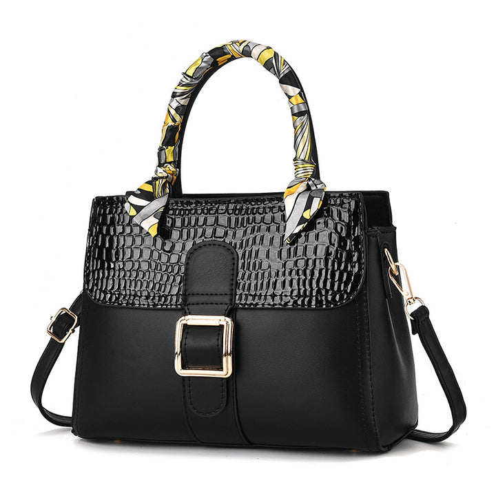 Damen modische Handtasche mit strukturiertem Obermaterial und Schal Nord Taschen