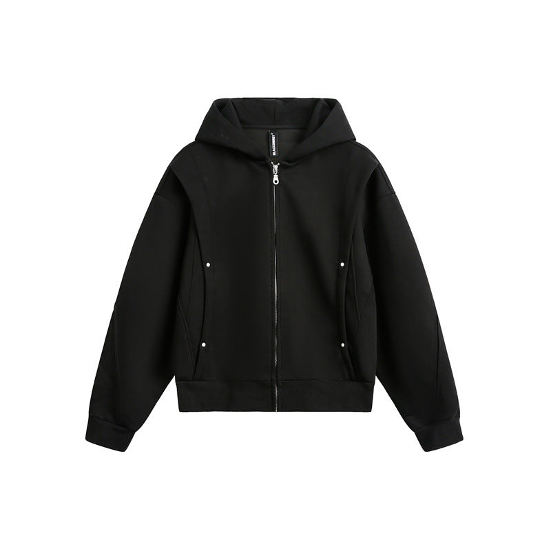 Unisex Oversize Kapuzen-Sweatjacke mit Reißverschluss und verdeckten Seitentaschen Nord Taschen