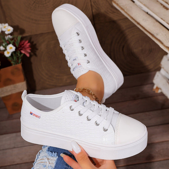 Damen Sneakers mit strukturiertem Obermaterial und bequemem Plateau Nord Taschen