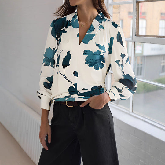 Damen Elegante Bluse mit floralem Muster Nord Taschen
