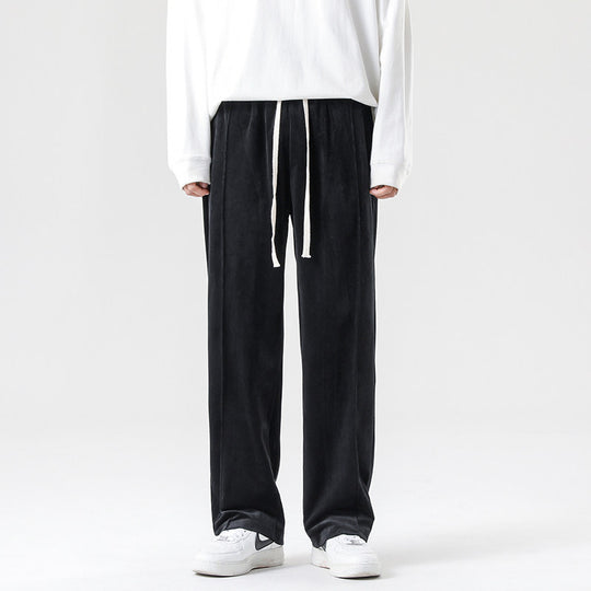 Herren Weite Velours-Jogginghose mit elastischem Bund und Kordelzug Nord Taschen