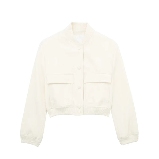 Damen Boxy-Cropped-Jacke im Worker-Look mit Pattentaschen und Rippkragen Nord Taschen