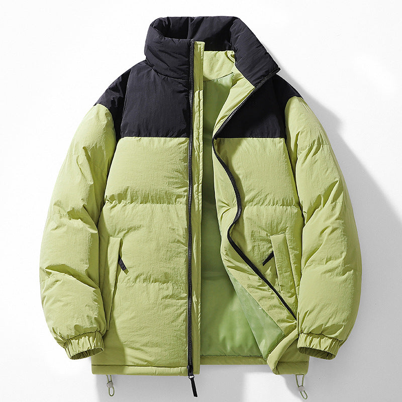 Herren Gefütterte Steppjacke mit hohem Kragen, Kordelzugsaum und Kontrastpaneel Nord Taschen