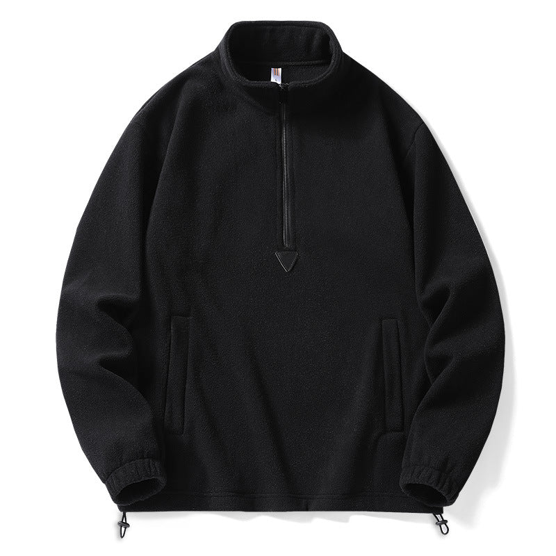 Herren Hochwertiger Fleece-Pullover mit Stehkragen