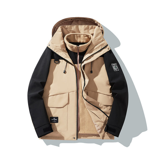 Herren Wetterfeste Outdoorjacke mit Kapuze Nord Taschen