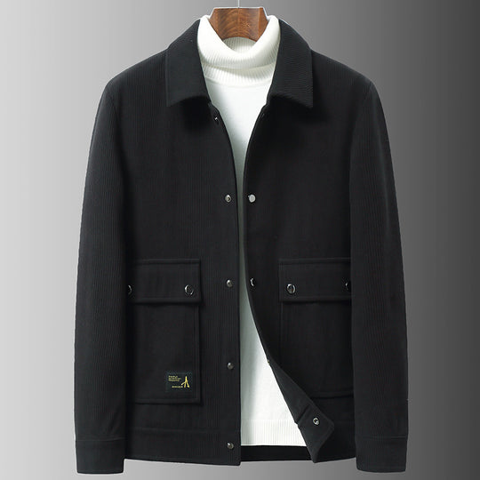 Herren Cordjacke mit Utility-Taschen und Druckknopfverschluss Nord Taschen