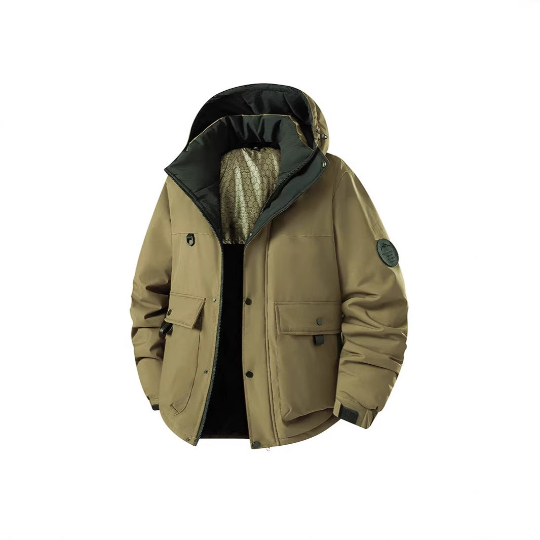 Herren Isolierter Urban-Parka mit Stehkragen und verdeckter Kapuze Nord Taschen