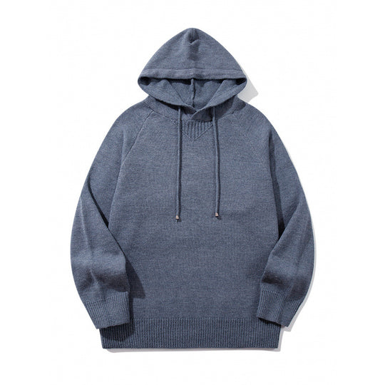 Unisex Oversize Strickkapuzenpullover mit Raglanärmeln und Rippbündchen Nord Taschen