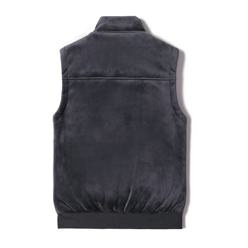 Herren Ärmellose Thermo-Fleeceweste mit Sherpa-Innenfutter und Stehkragen Nord Taschen