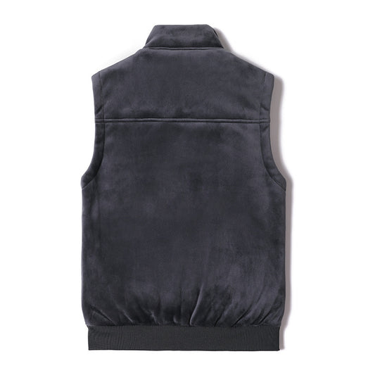 Herren Ärmellose Thermo-Fleeceweste mit Sherpa-Innenfutter und Stehkragen Nord Taschen
