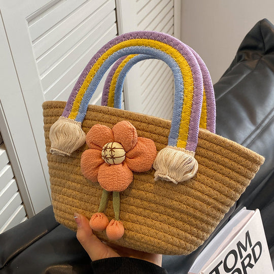 Damen strukturierte Handtasche mit buntem Blumendesign Nord Taschen