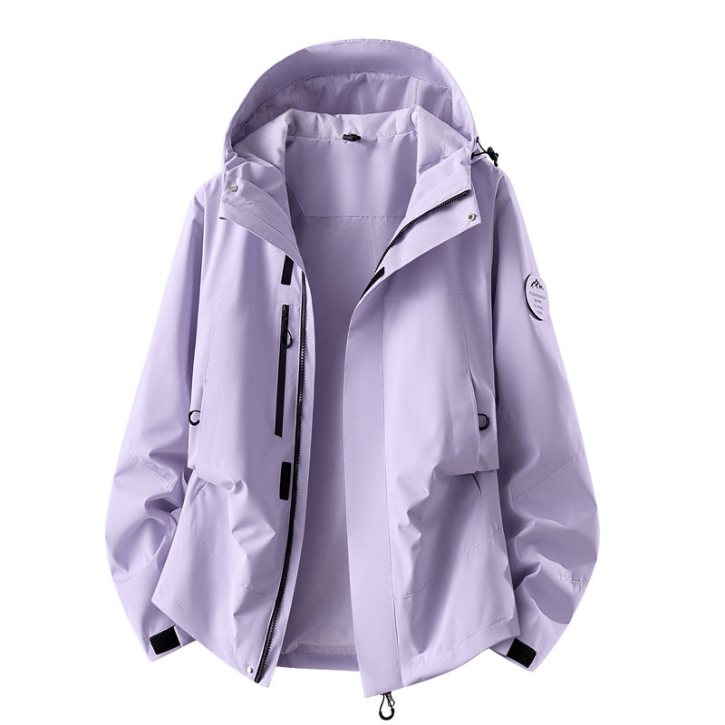 Damen technische dreilagige Softshell-Regenjacke mit getapten Nähten und Multifunktions-Taschen Nord Taschen