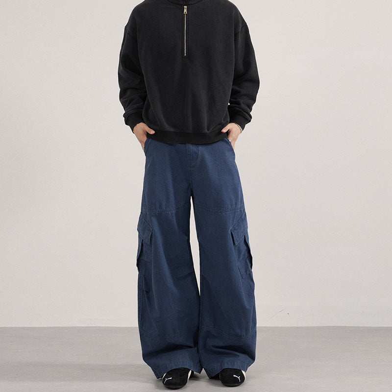 Herren Baggy-Cargohose im Utility-Stil mit tiefem Bund und extra weitem Bein Nord Taschen
