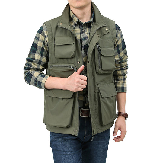 Herren Angler- und Fotoweste mit vielseitigen Taschen und praktischem Verschluss Nord Taschen