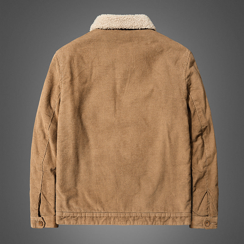 Herren Bequeme Cordjacke mit Teddyfutter Nord Taschen