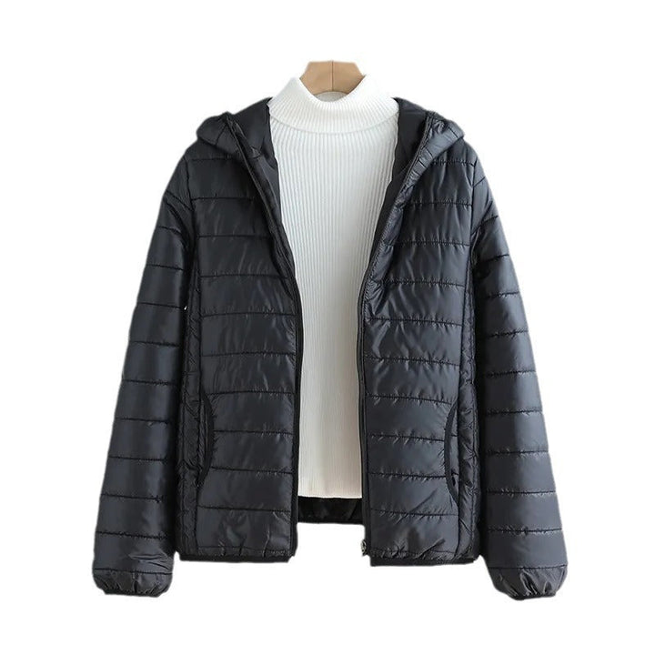 Damen gesteppte Übergangsjacke mit praktischen Taschen und Kapuze