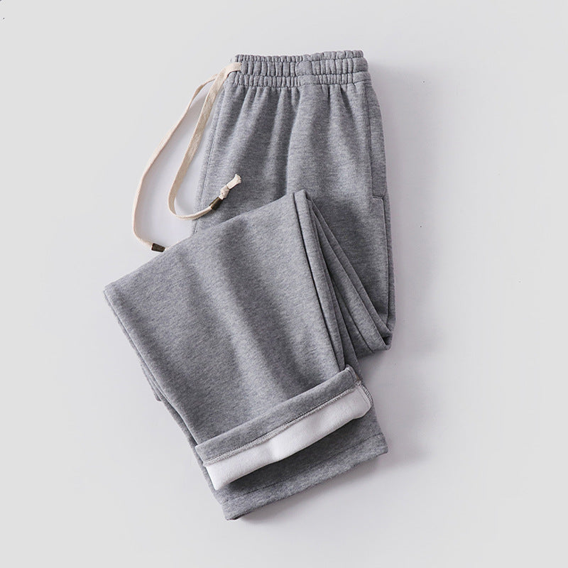 Unisex Gefütterte Fleece-Jogginghose mit elastischem Bund Kordelzug und schmalem Knöchelbündchen Nord Taschen