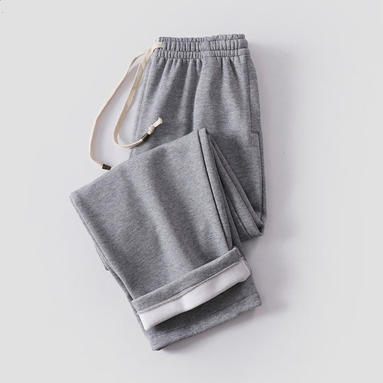 Unisex Gefütterte Fleece-Jogginghose mit elastischem Bund Kordelzug und schmalem Knöchelbündchen Nord Taschen