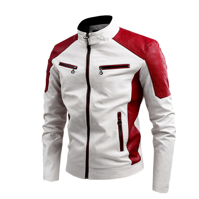 Herren Stilvolle Biker-Lederjacke Nord Taschen