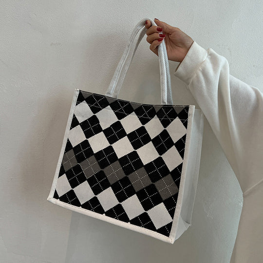 Damen große Tragetasche mit eleganten Karomuster Nord Taschen