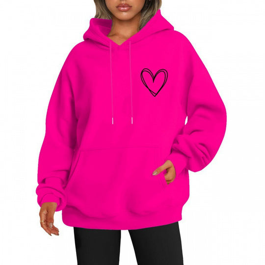 Kapuzenpullover Herzdruck Damen