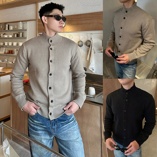 Herren Strickjacke mit Stehkragen und Knopfleiste Nord Taschen