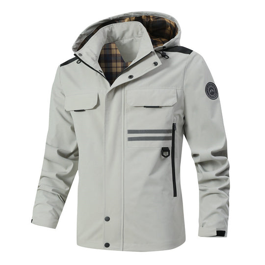 Herren Wasserabweisender Softshell-Parka mit Kapuze, reflektierenden Einsätzen und Multifunktionstaschen Nord Taschen