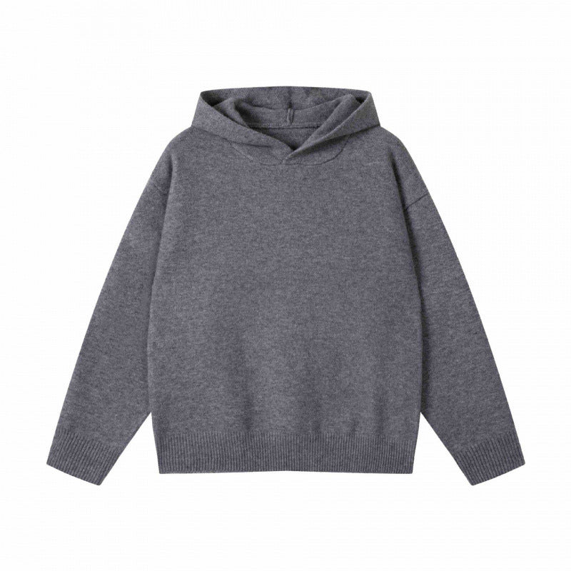 Unisex Oversize-Feinstrick-Kapuzenpullover mit Raglanärmeln und geripptem Saum Nord Taschen