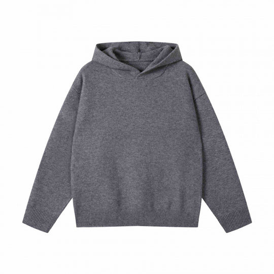 Unisex Oversize-Feinstrick-Kapuzenpullover mit Raglanärmeln und geripptem Saum Nord Taschen